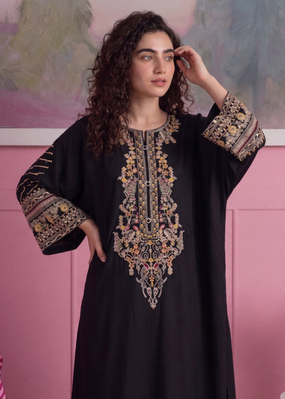 Black Linen Kaftan Daily Wear Online in Dubai UAE Abudhabi Ajman Sharjah