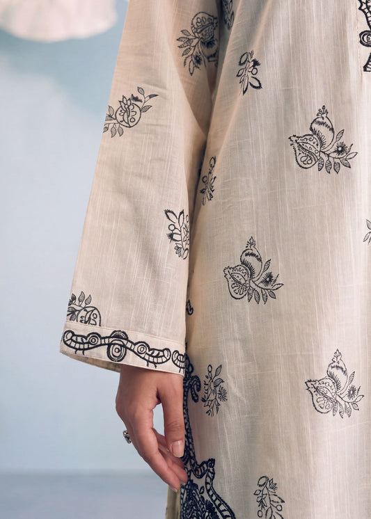 Daily Wear Beige Khaddar Kurta Set Online in Sri Lanka India Australia