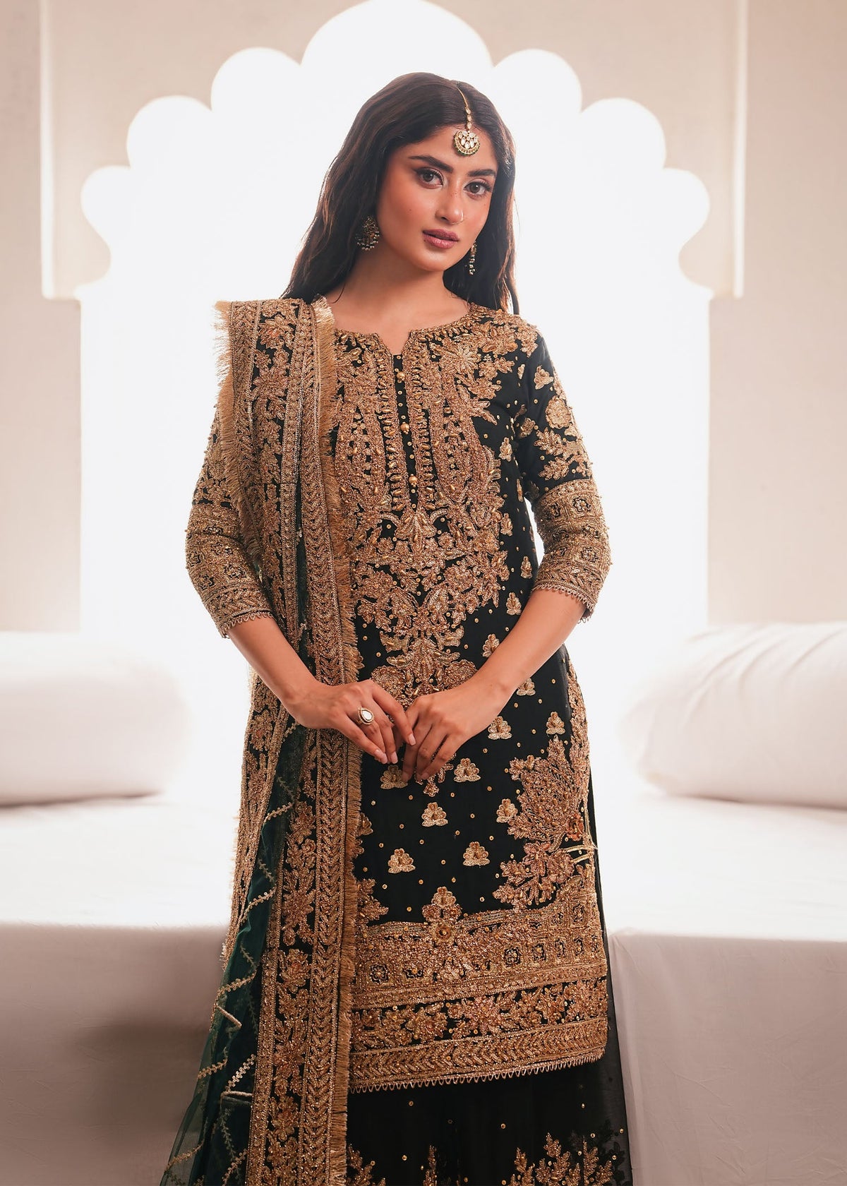 Embroidered Black Chiffon Pakistani Suit Online in Dubai UAE Abudhabi Ajman Sharjah