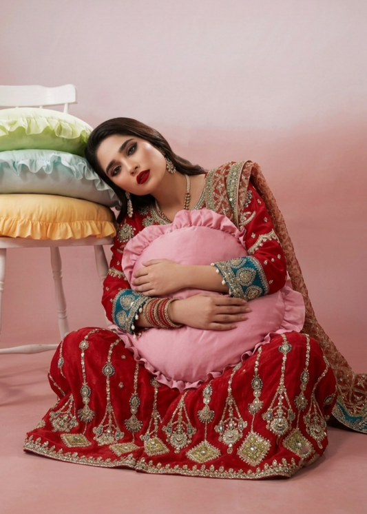 Embroidered Rust Red Gharara Pakistani Clothes Online in Dubai DXB UAE Abudhabi Meena Bazaar