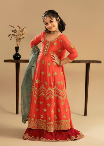 Embroidered Silk Lehenga Choli for Girls Online in KSA Riyadh Saudi Arabia Oman Bahrain Qatar