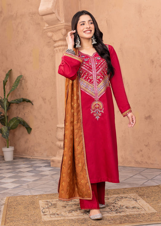 Festive Pink Embroidered Viscose Shalwar Kameez Online in Sri Lanka India Australia