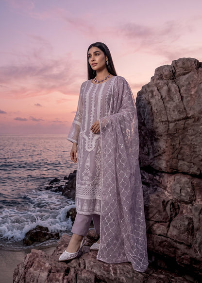 Grey Embroidered Chiffon Pakistani Designer Suit Online in Dubai DXB UAE Abudhabi Meena Bazaar