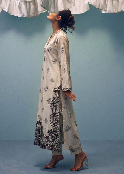 Ladies Beige Khaddar Kurta Set Online in Dubai UAE Abudhabi Ajman Sharjah