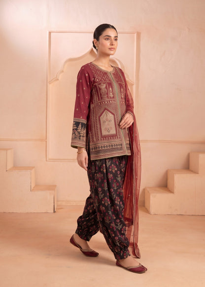 Ladies Maroon Embroidered Raw Silk Shalwar Kameez Online in UK USA Canada