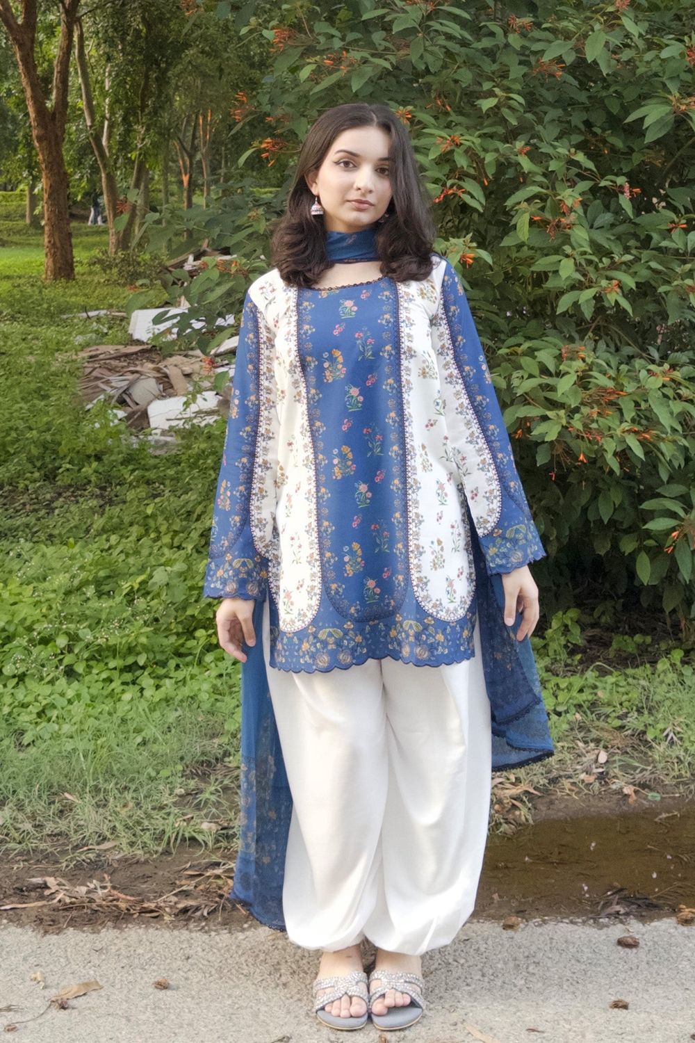 Multi Printed Raw Silk Pakistani Suit Online in Dubai UAE Abudhabi Ajman Sharjah