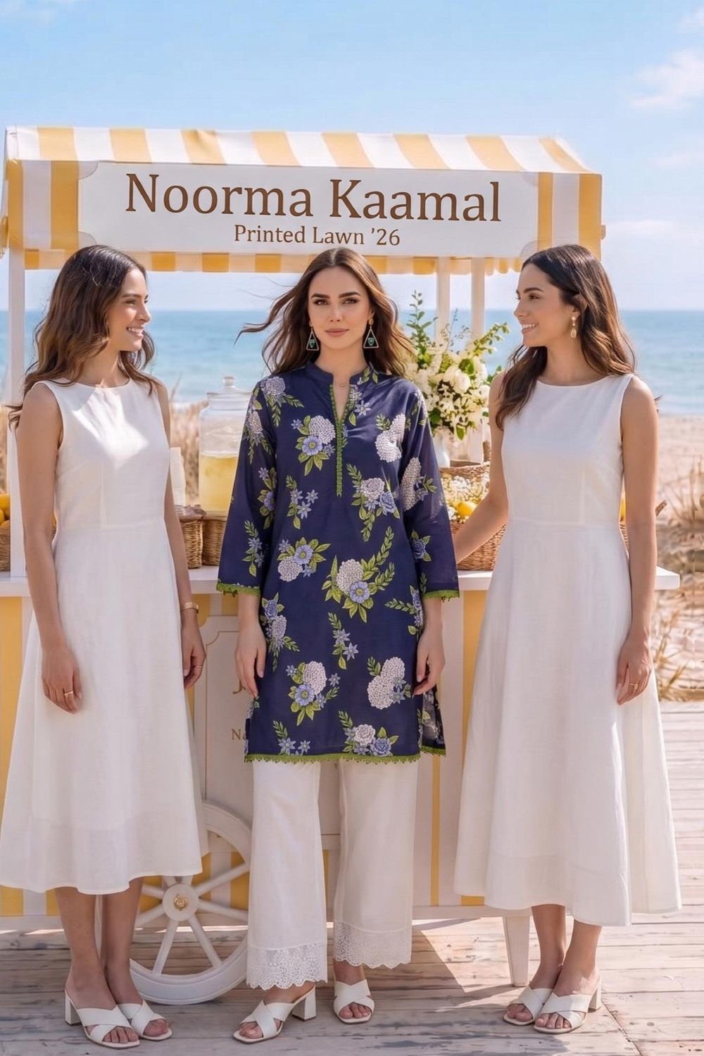 Navy Blue Embroidered Lawn Pakistani Suit Online in Dubai UAE Abudhabi Ajman Sharjah