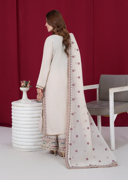 Off-White Embroidered Raw Silk Festive Wear Suit Online in Dubai UAE Abudhabi Ajman Sharjah