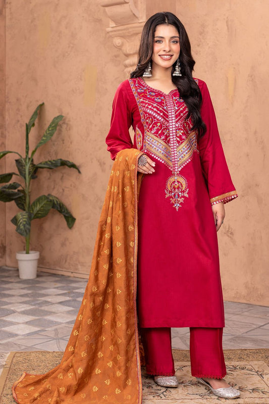 Pink Embroidered Viscose Pakistani Suit Online in Dubai UAE Abudhabi Ajman Sharjah