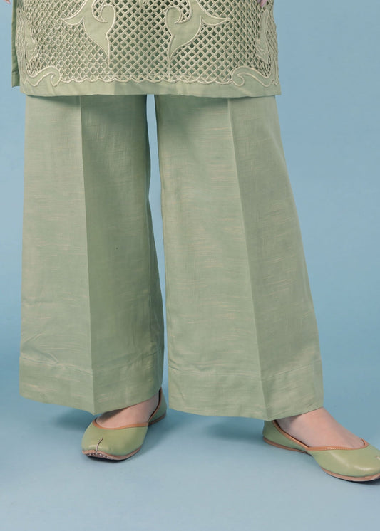 Pistachio Green Embroidered Khaddar Kurta Set Online in Dubai DXB UAE Abudhabi Meena Bazaar