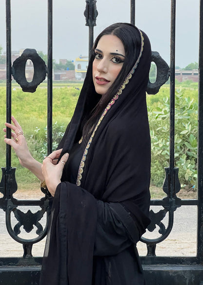 Readymade Black Raw Silk Farshi Shalwar Online in UK USA Canada