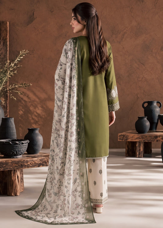 Straight Cotton Salwar Suit Olive Green Online in Sri Lanka India Australia