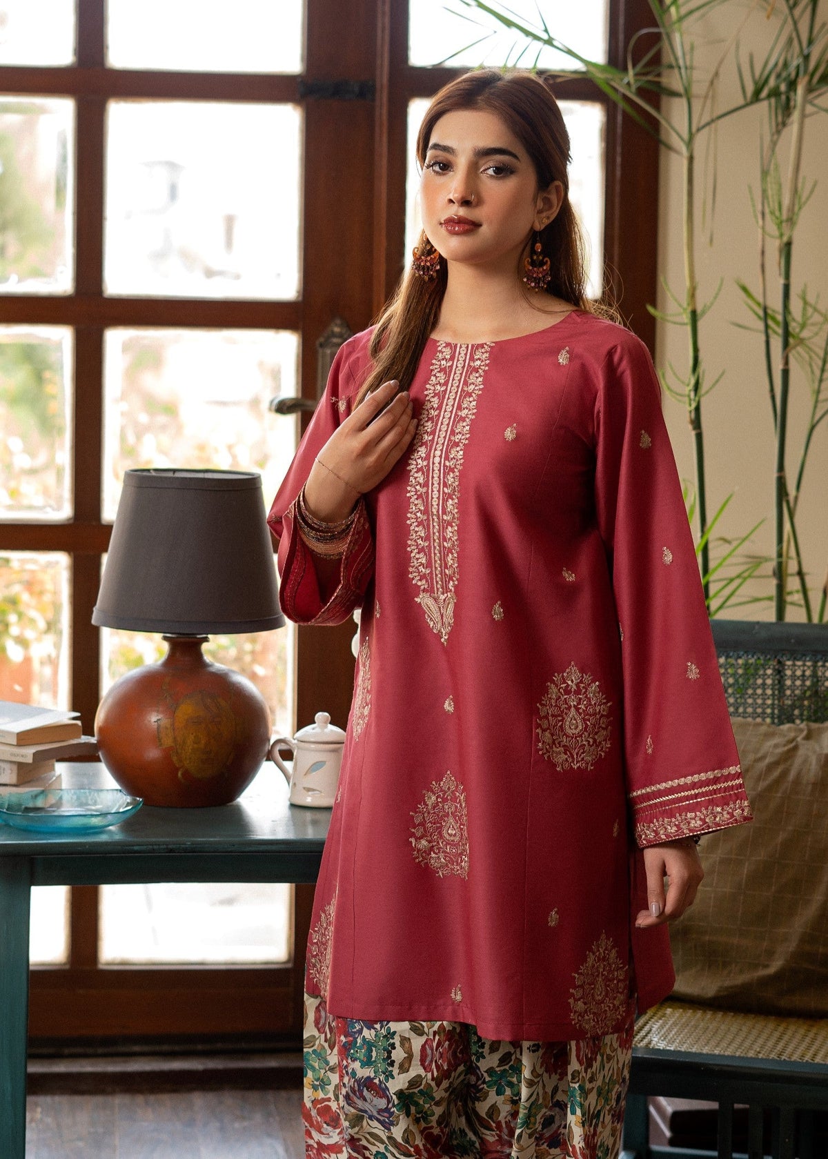 Summer Wear Embroidered Lawn Farshi Shalwar Pakistani Clothes Online in Sri Lanka India Australia