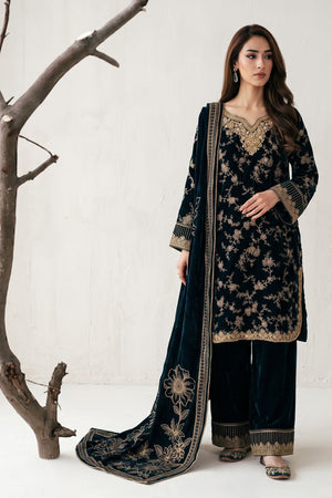 Embellished Velvet Pakistani Suit Online in Dubai UAE Abudhabi Ajman Sharjah