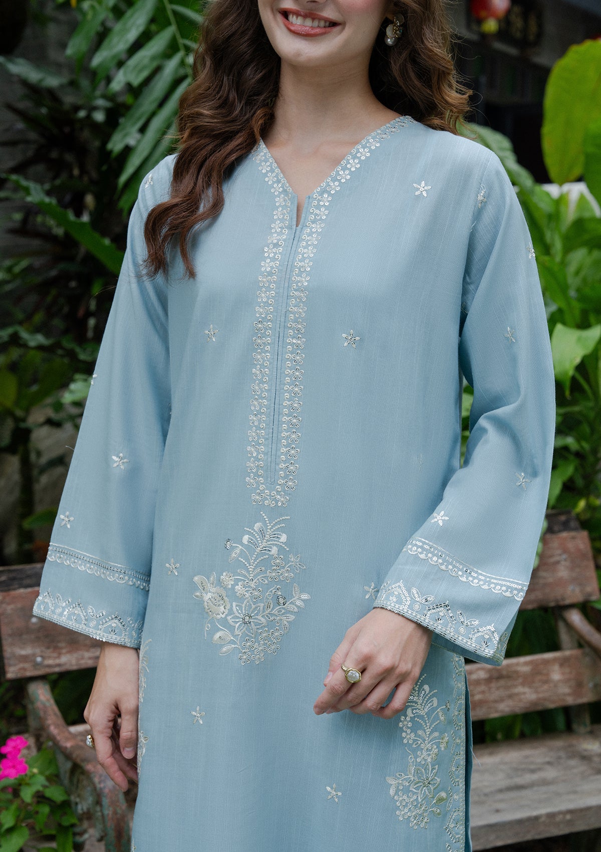 Winter Wear Sky Khaddar Kurta Set Online in Sri Lanka India Australia