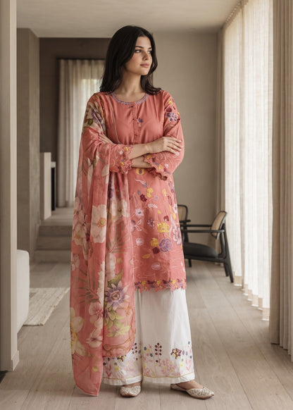 Indian Pink Long Kurta with Straight Trouser Online in Sri Lanka India Australia