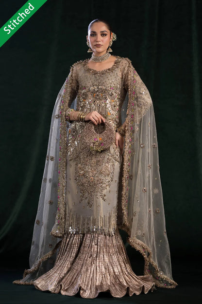 Readymade Pure Maysuri Golden Brown Bridal Sharara