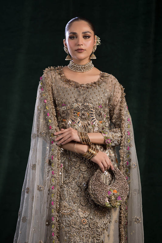 Hand Embroidered Pure Maysuri Golden Brown Bridal Sharara
