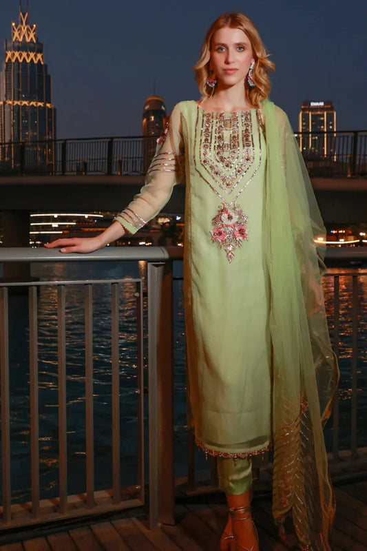 Readymade Sea Green Suit with Gota Work