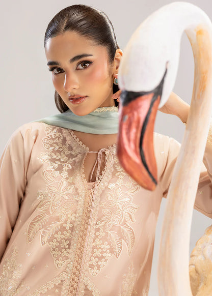 Peach Orange Premium Lawn Cotton Suit
