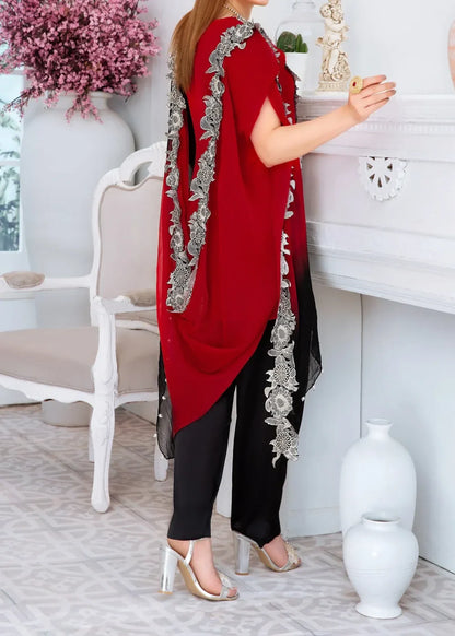 Indowestern Kaftan Kurta Set with Pearl Details