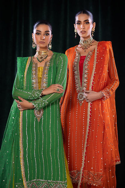 Handmade Pure Chiffon Designer Suit with Chiffon Dupatta Size 40