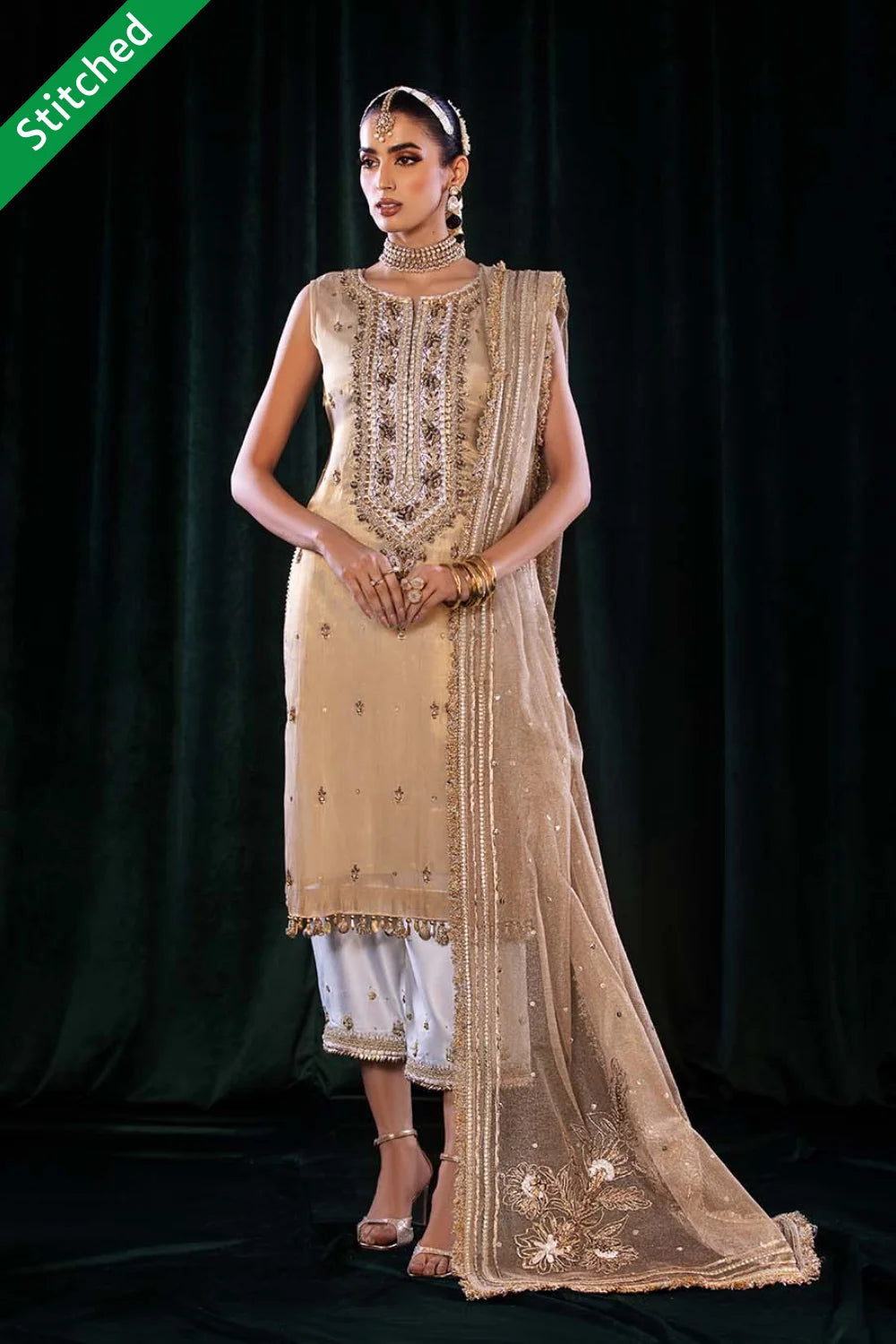 Skin Gold Readymade Pure Maysuri Suit