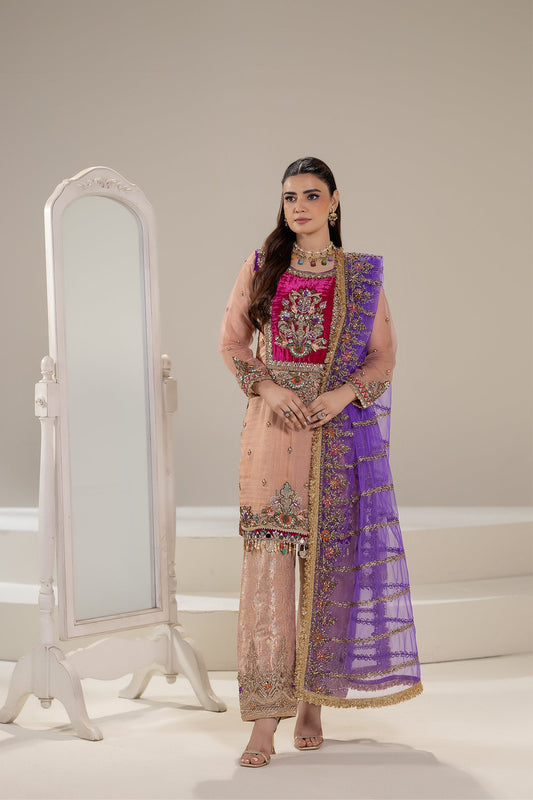 Pink Pure Banarsi Handmade Suit