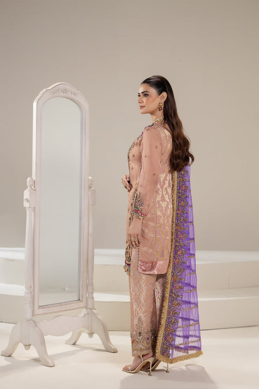 Pink Pure Banarsi Handmade Suit