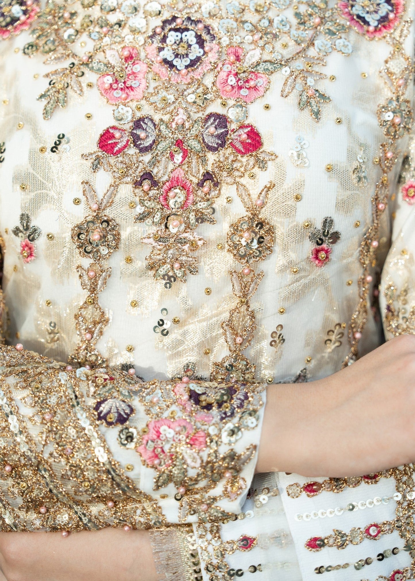 Ivory Chiffon Anarkali Wedding Guest Wear Online in Sri Lanka India Australia