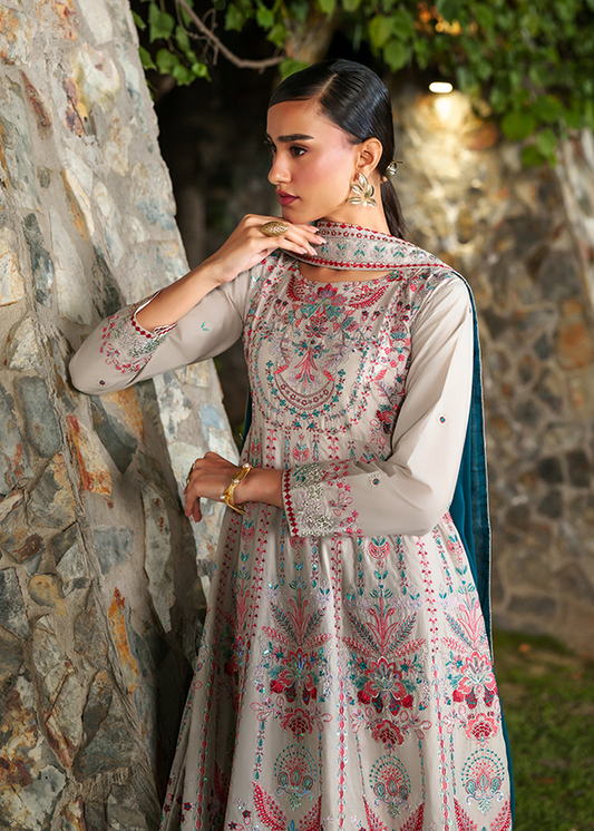 Ivory Embroidered Lawn 3 Piece Suit Online in Sri Lanka India Australia