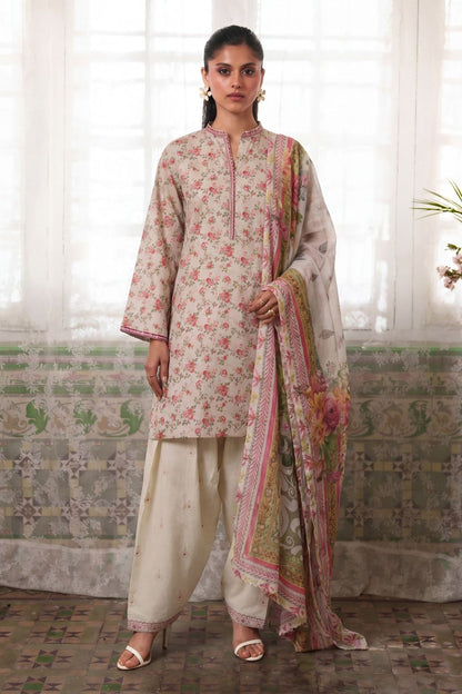 Ivory Embroidered Lawn Shalwar Kameez Online in Dubai UAE Abudhabi Ajman Sharjah