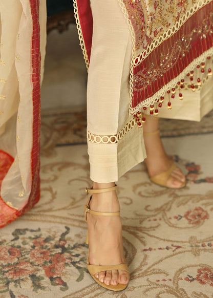 Ivory Embroidered Organza Pakistani Suit Online in Dubai UAE Abudhabi Ajman Sharjah