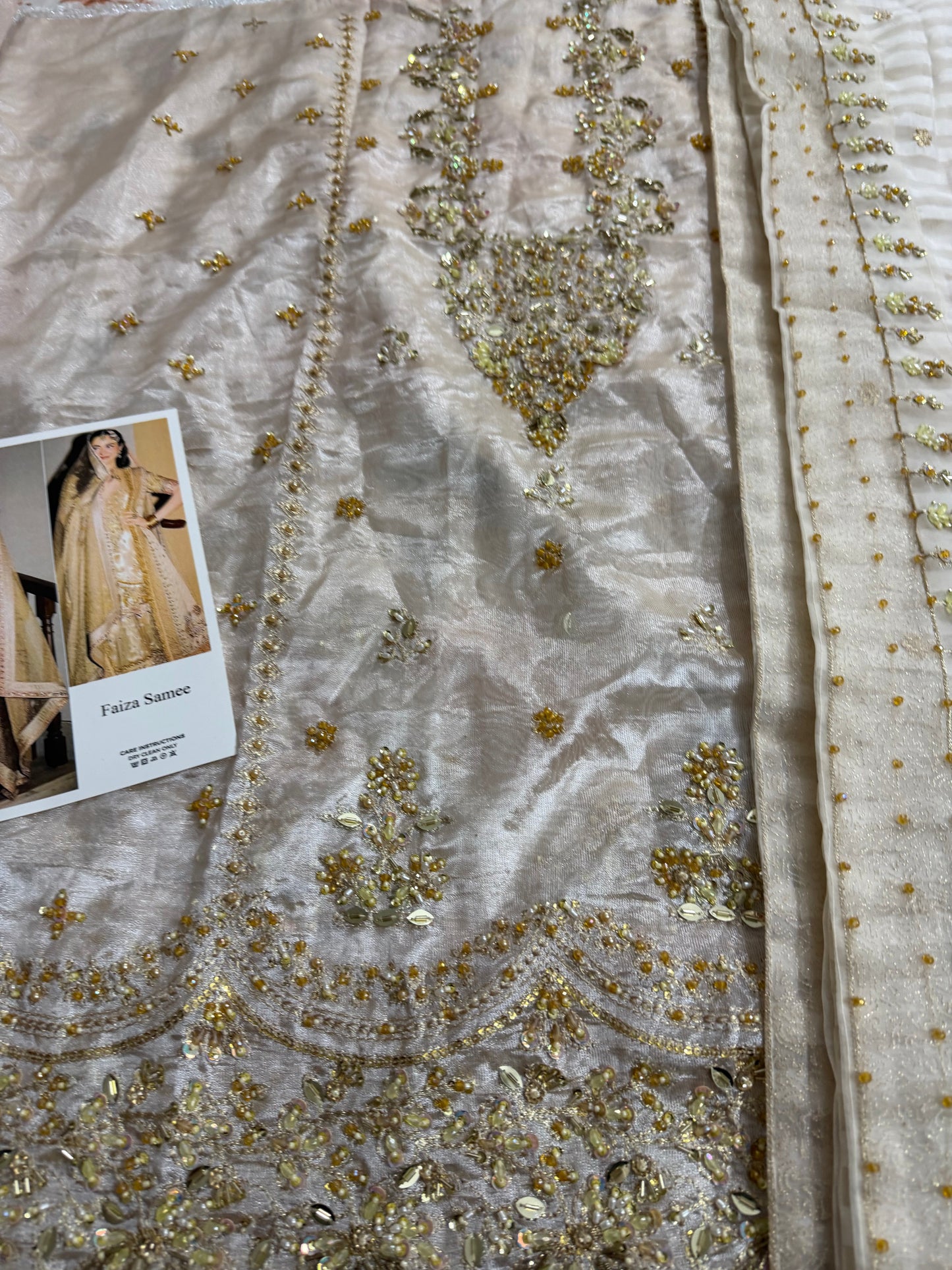 Ivory Gold Bridal Sharara Gharara Suit Online in Dubai UAE Abudhabi Ajman Sharjah