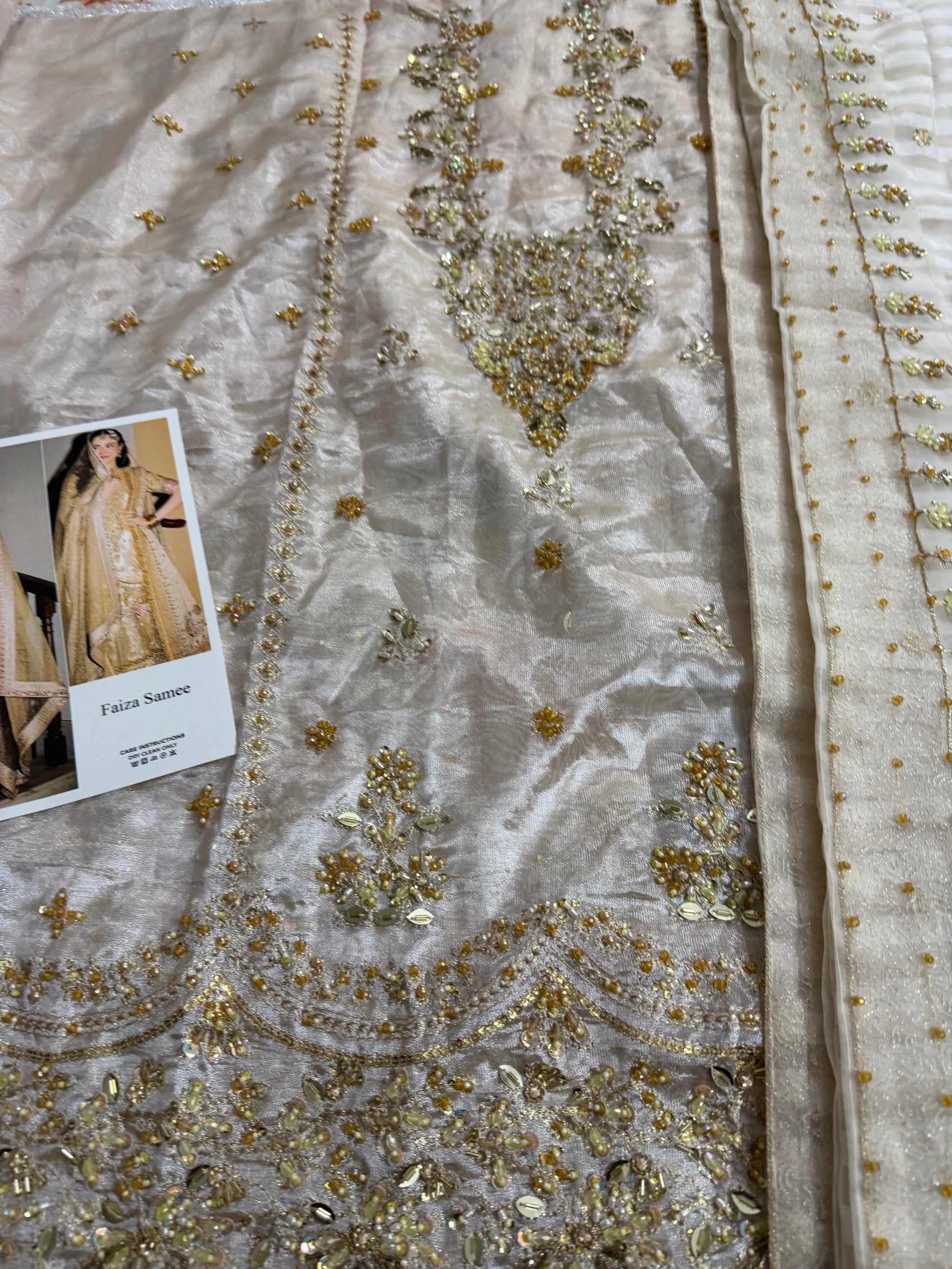 Ivory Gold Bridal Sharara Gharara Suit Online in Dubai UAE Abudhabi Ajman Sharjah