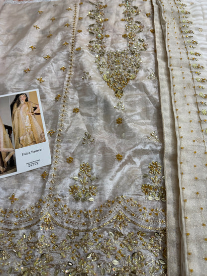 Ivory Gold Bridal Sharara Gharara Suit Online in Dubai UAE Abudhabi Ajman Sharjah