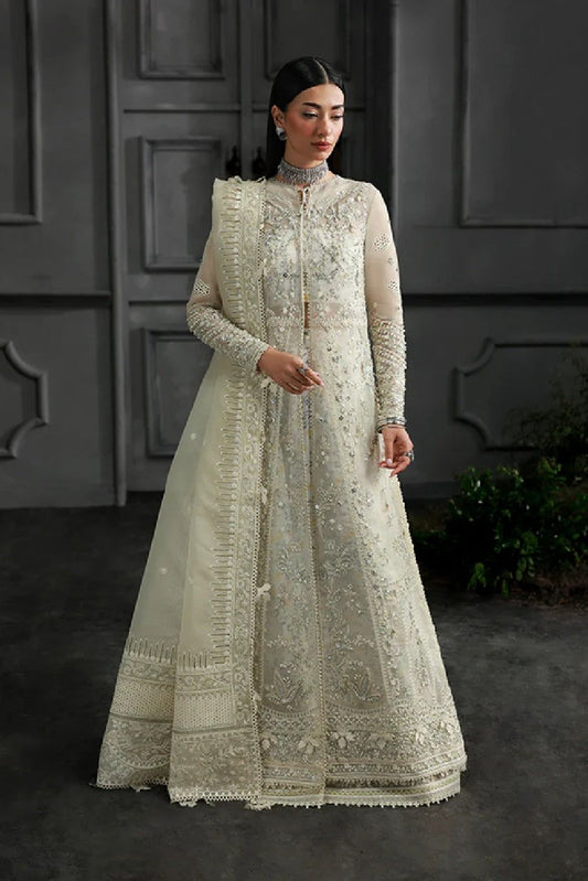 Ivory Hand Embroidered Organza Sharara Gharara Online in Dubai UAE Abudhabi Ajman Sharjah