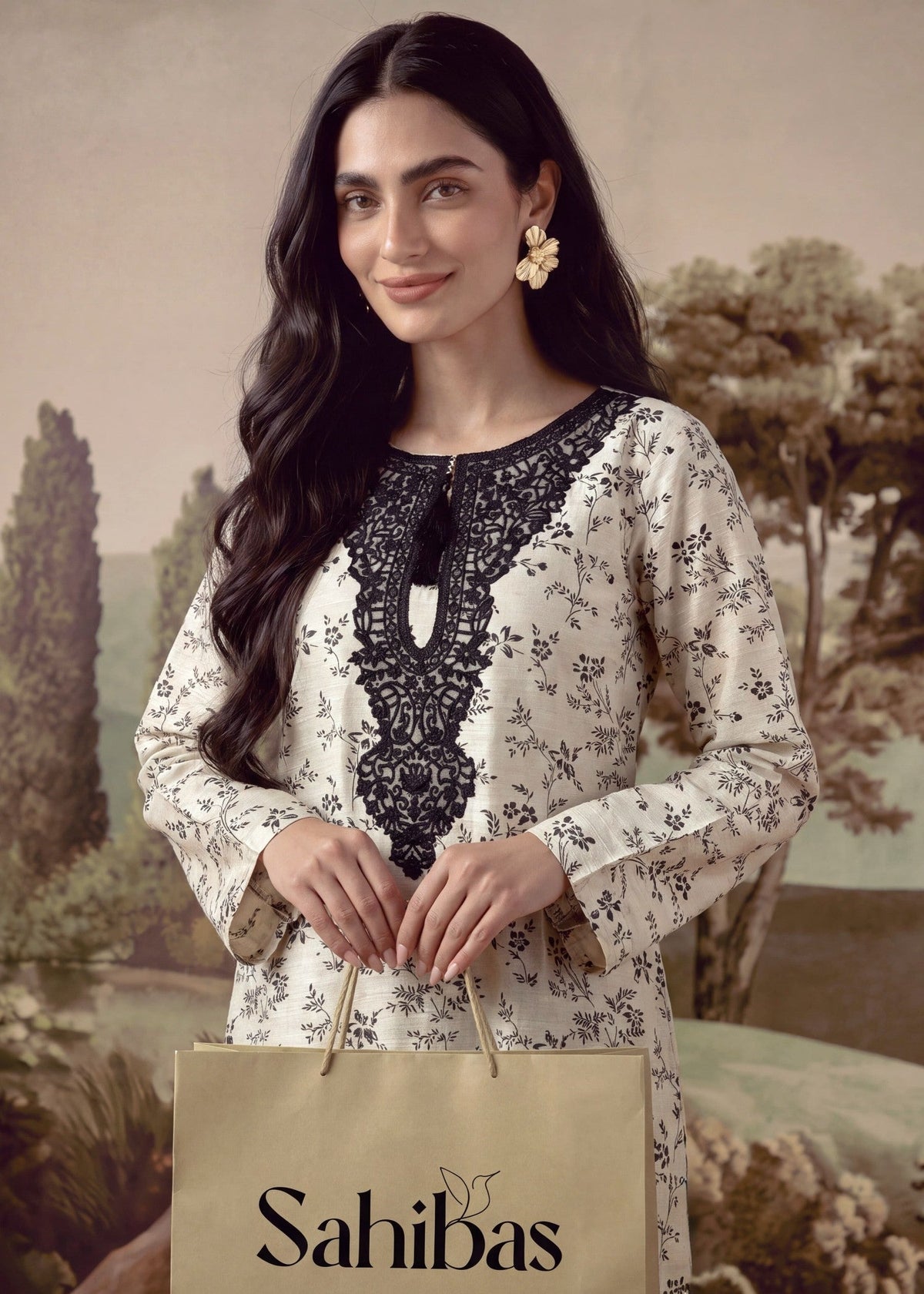 Ivory Khaddar Kaftan Daily Wear Online in Sri Lanka India Australia