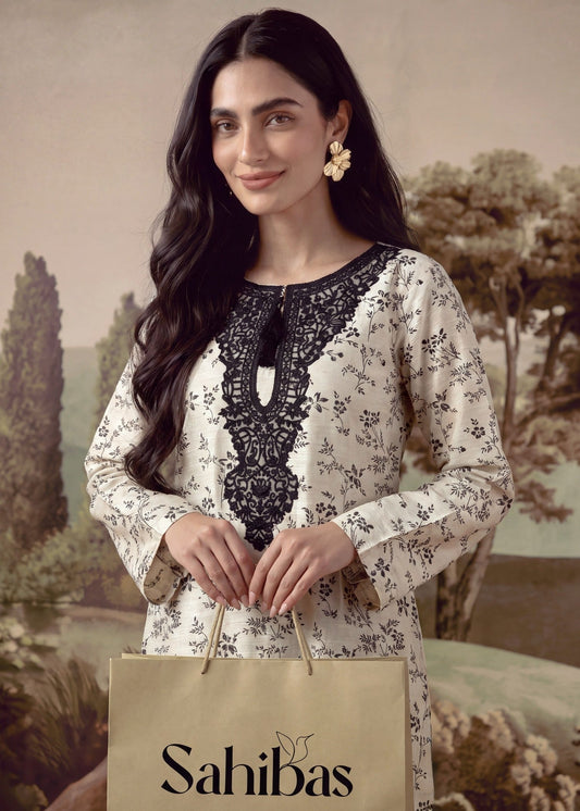 Ivory Khaddar Kaftan Daily Wear Online in Sri Lanka India Australia
