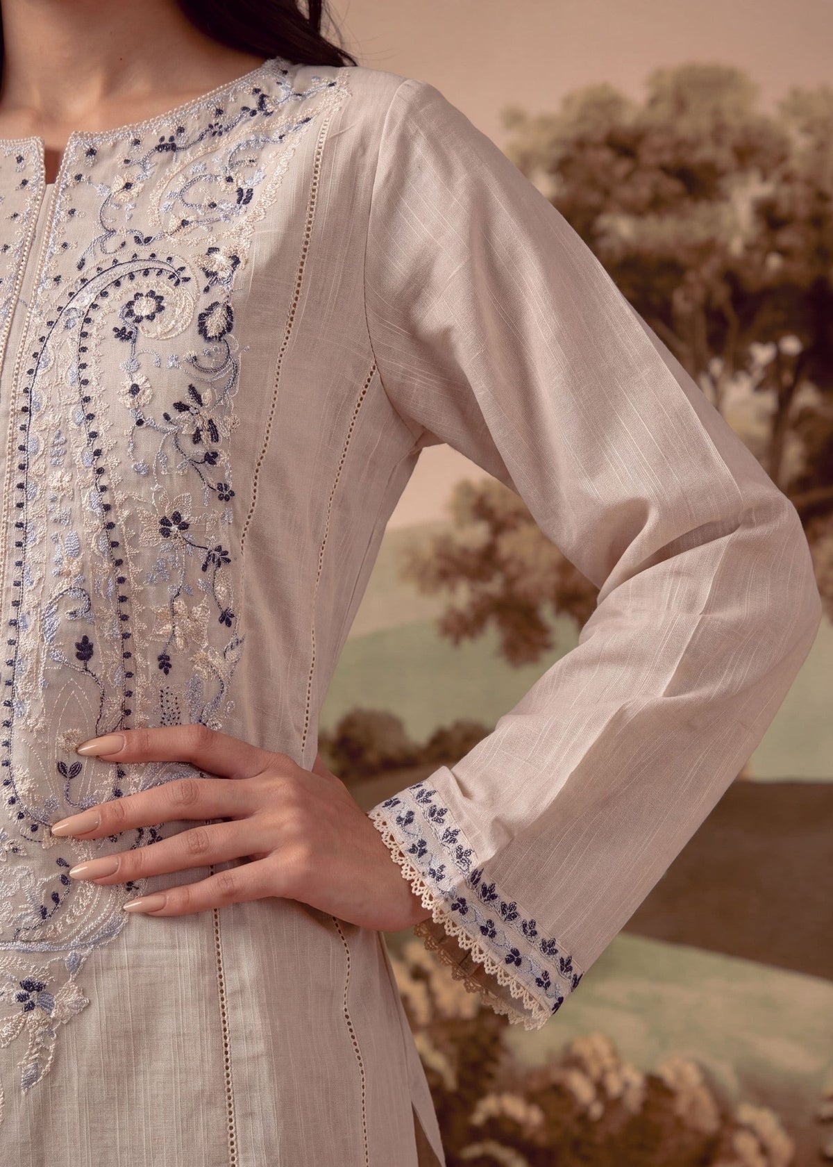 Ivory Khaddar Sharara for Daily Wear Online in Sri Lanka India Australia