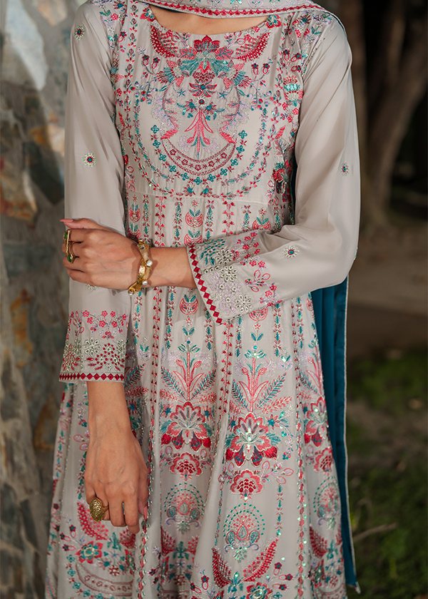 Ivory Multi-Thread Embroidered Lawn Festive Outfit Online in Dubai UAE Abudhabi Ajman Sharjah