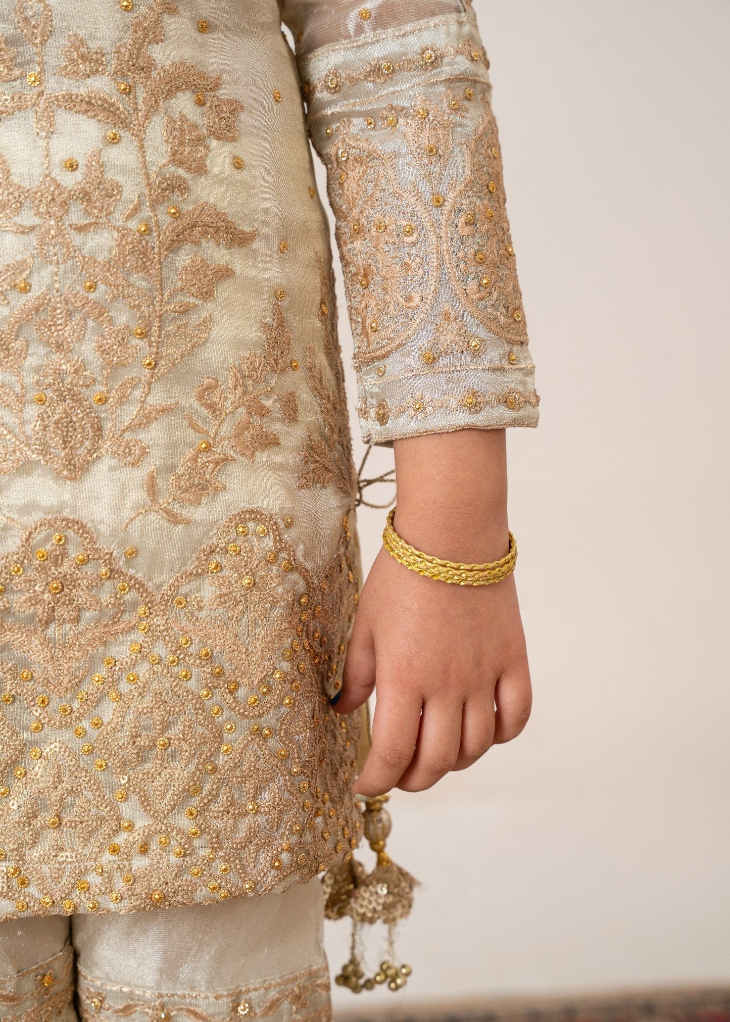 Ivory Party Wear Gharara Embroidered Tissue Online in Dubai DXB UAE Abudhabi Meena Bazaar
