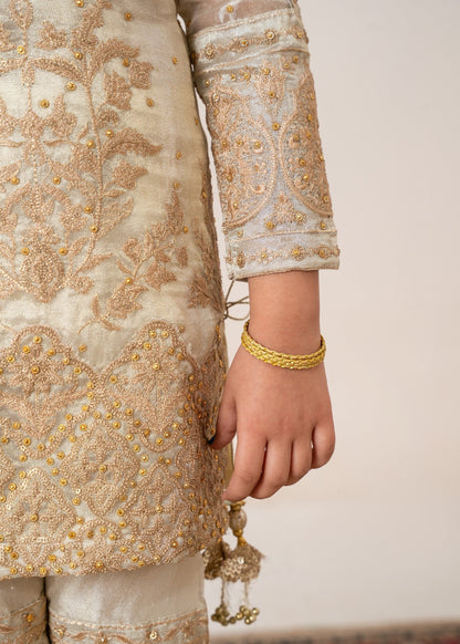 Ivory Party Wear Gharara Embroidered Tissue Online in Dubai DXB UAE Abudhabi Meena Bazaar