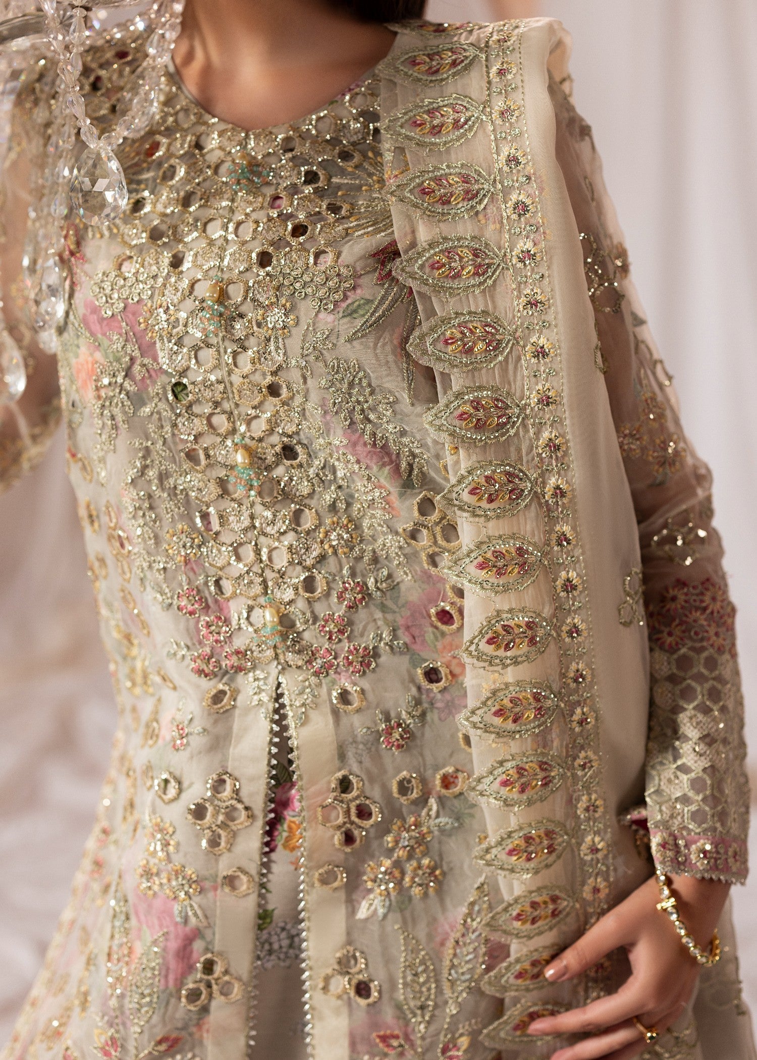 Ivory Raw Silk Sharara Gharara Online in Dubai DXB UAE Abudhabi Meena Bazaar