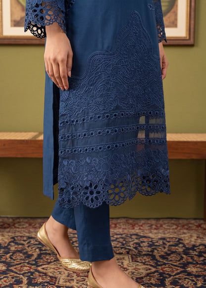 Jasmine Blue Embroidered Lawn Kurta Set Online in Dubai DXB UAE Abudhabi Meena Bazaar