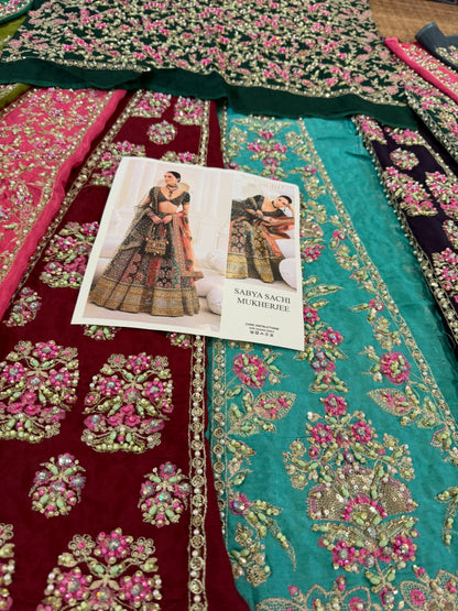 Jewel Tone Embellished Lehenga for Festive Occasions Online in UK USA Canada