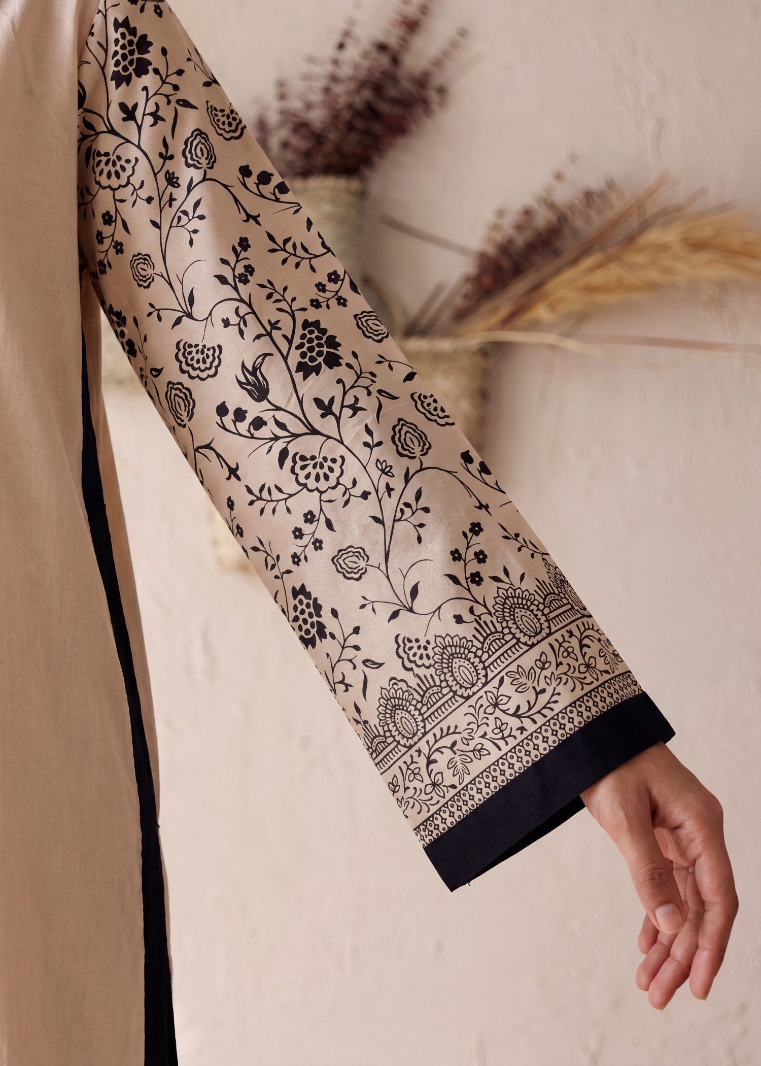 Kaftan Beige Embellished Lawn Online in Dubai UAE Abudhabi Ajman Sharjah
