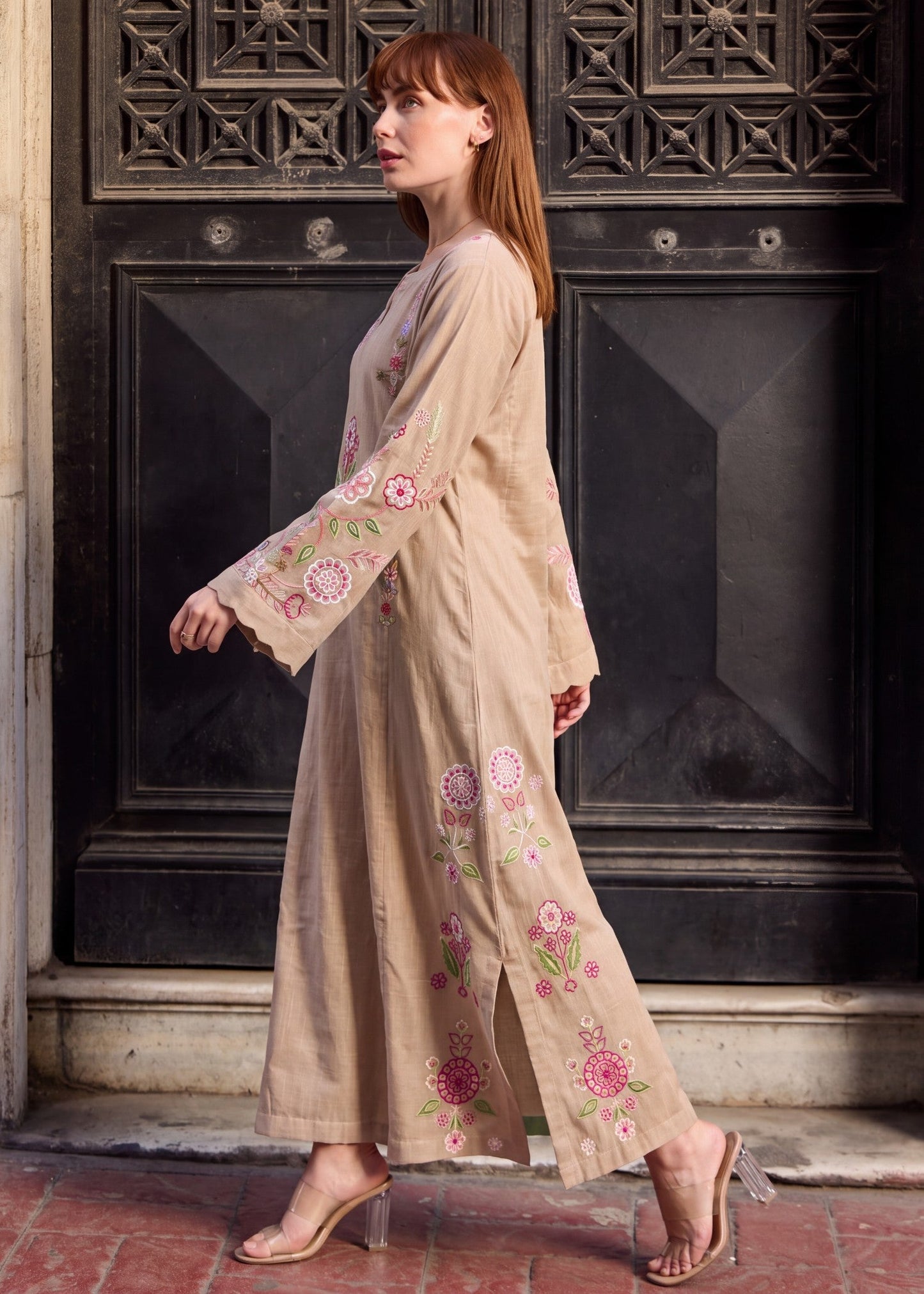 Khaddar Embroidered Kaftan for Women Online in Sri Lanka India Australia