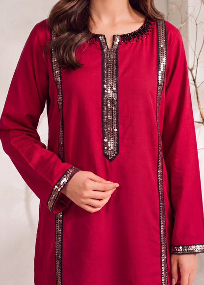 Khaddar Kaftan for Women in Cardinal Red Online in Sri Lanka India Australia