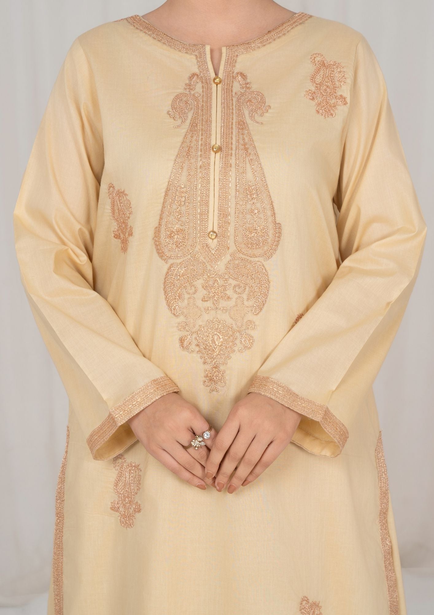 Khaki Brown Lawn Sharara with Chiffon Dupatta Online in Sri Lanka India Australia